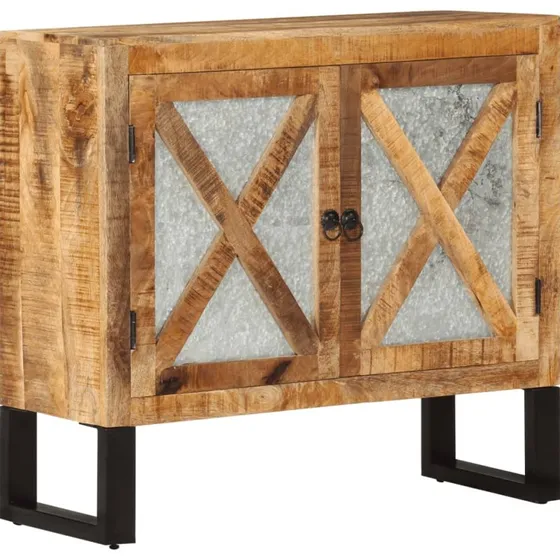 vidaXL Skænk 80x30x71 cm massivt ru mangotræ og metal