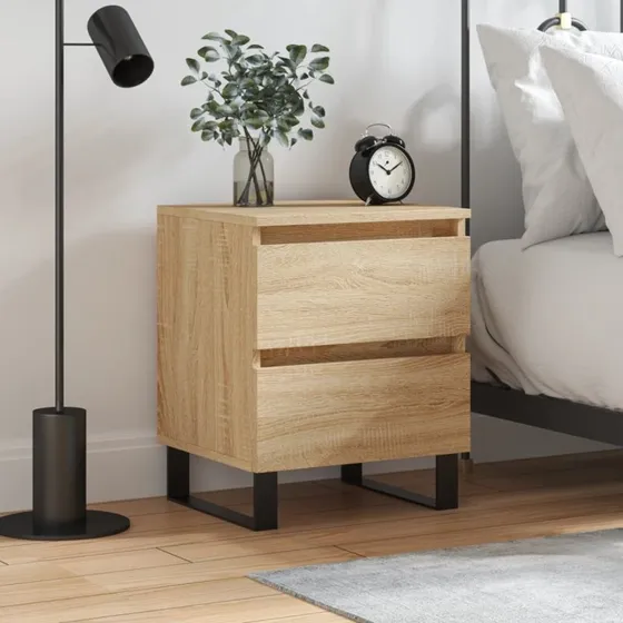 vidaXL Sengebord 40x35x50 cm konstrueret træ Sonoma-eg
