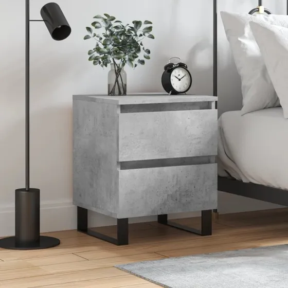 vidaXL Sengebord 40x35x50 cm konstrueret træ betongrå
