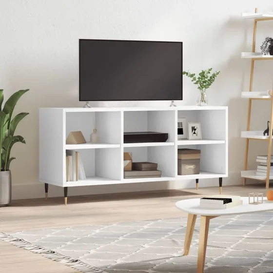 vidaXL tv-bord 103,5x30x50 cm konstrueret træ hvid