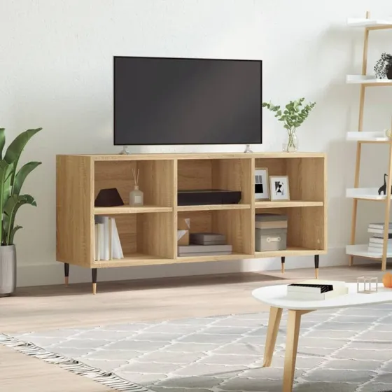 vidaXL Tv-bord 103,5x30x50 cm konstrueret træ sonoma-eg