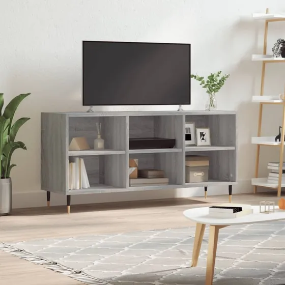 vidaXL tv-bord 103,5x30x50 cm konstrueret træ grå sonoma-eg