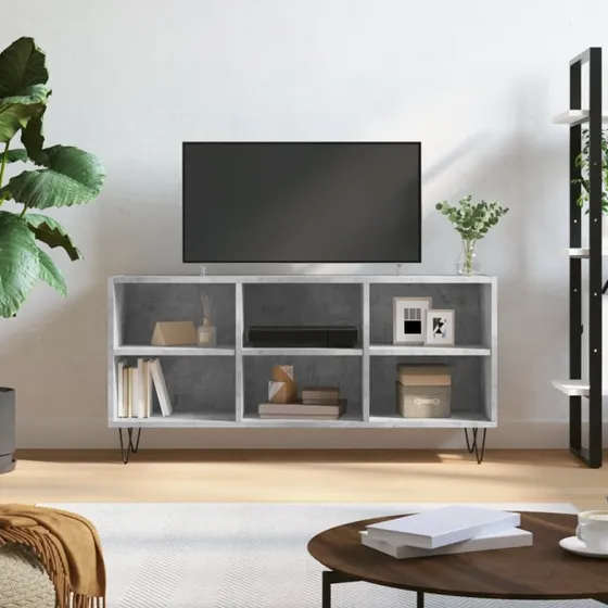 vidaXL tv-bord 103,5x30x50 cm konstrueret træ betongrå