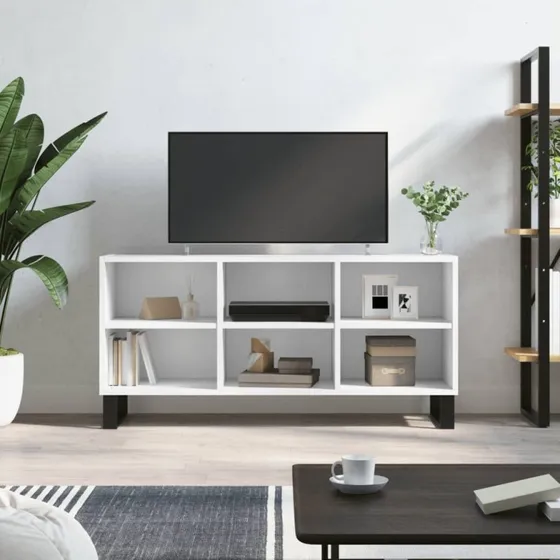 vidaXL tv-bord 103,5x30x50 cm hvid konstrueret træ