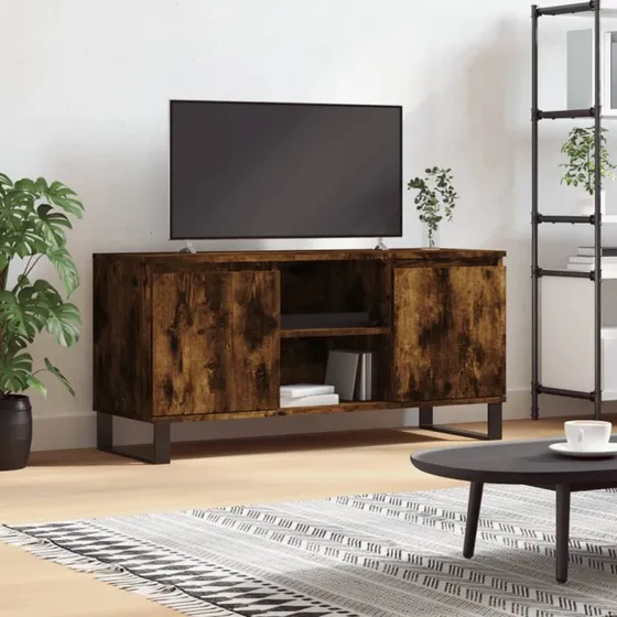 vidaXL tv-bord 104x35x50 cm røget egetræsfarve konstrueret træ