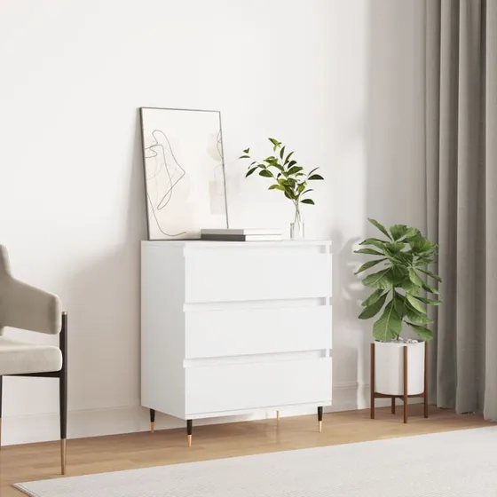 vidaXL Skænk 60x35x70 cm Konstrueret Træ Hvid