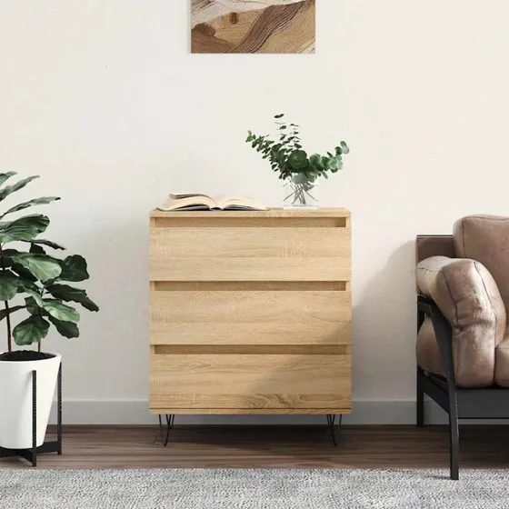vidaXL Skænk 60x35x70 cm Konstrueret Træ Sonoma-eg