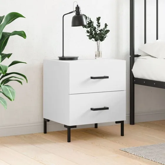 vidaXL Sengebord 40x35x47,5 cm konstrueret træ hvid