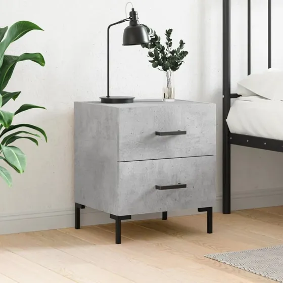 vidaXL Sengebord 40x35x47,5 cm konstrueret træ betongrå