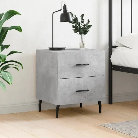 vidaXL Sengebord 40x35x47,5 cm konstrueret træ betongrå