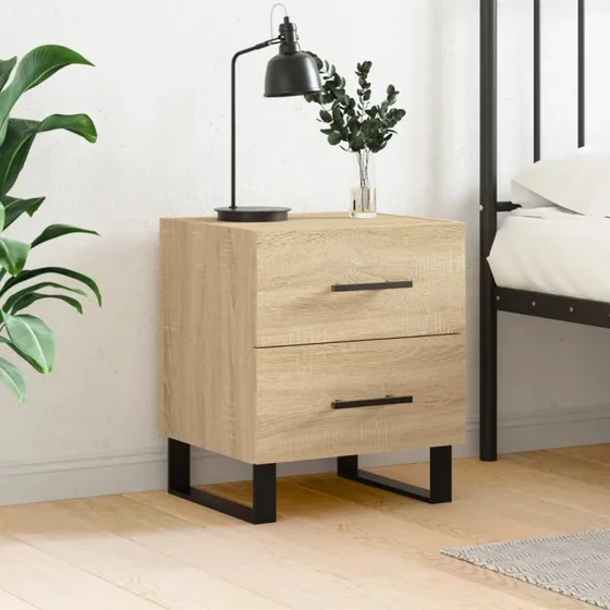 vidaXL Sengebord 40x35x47,5 cm konstrueret træ Sonoma-eg