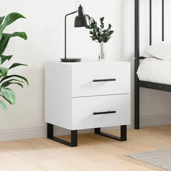 vidaXL Sengebord 40x35x47,5 cm konstrueret træ hvid