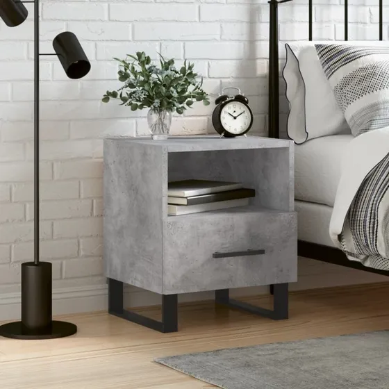vidaXL Sengebord 40x35x47,5 cm konstrueret træ betongrå
