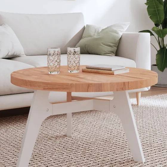vidaXL Rund bordplade 80x4 cm i massivt bøgetræ