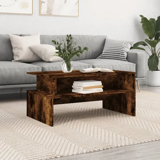 vidaXL sofabord 90x55x42,5 cm røget egetræ