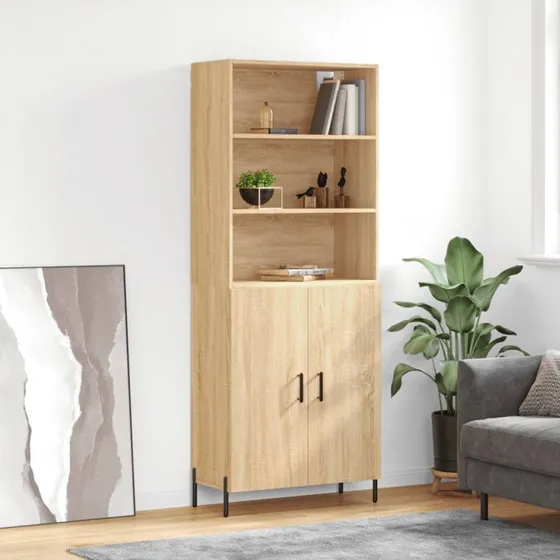 vidaXL Højskab 69,5x34x180 cm Konstrueret Træ Sonoma-Ege
