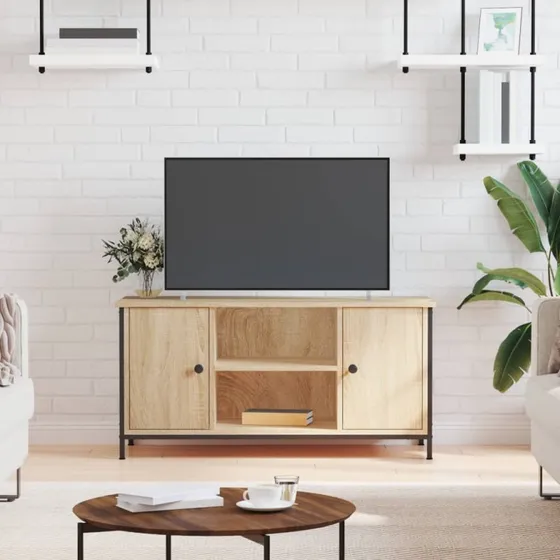 vidaXL tv-bord 100x40x50 cm konstrueret træ sonoma-eg