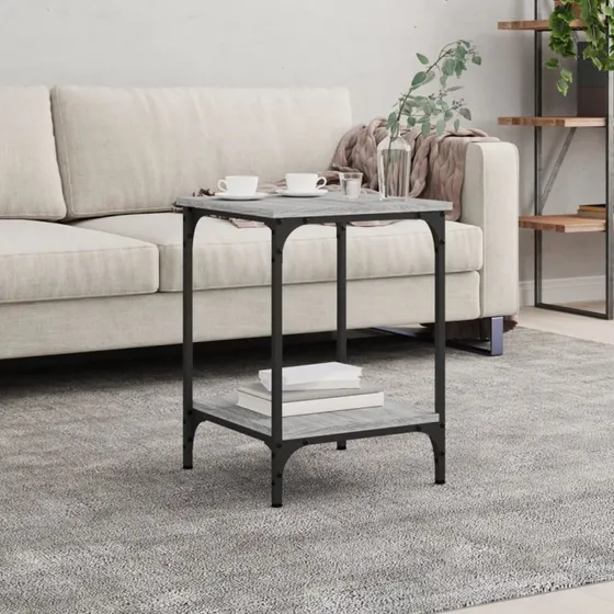 vidaXL sofabord 40x40x55 cm grå sonoma-eg konstrueret træ