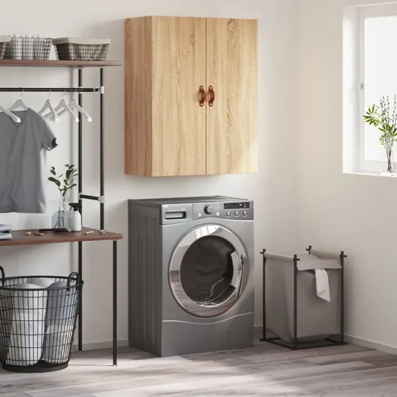 vidaXL Væghængt Skab 69,5x34x90 cm Konstrueret Træ Sonoma-Eg