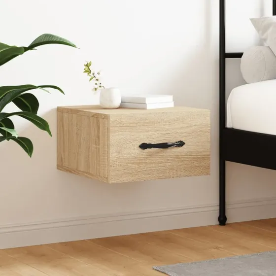 vidaXL Væghængt Sengebord 35x35x20 cm Sonoma-Eg