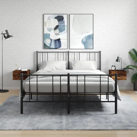 vidaXL Væghængte sengeborde 2 stk. 35x35x20 cm røget egetræ