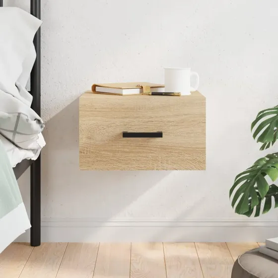 vidaXL Væghængt Sengebord 35x35x20 cm Sonoma-Eg