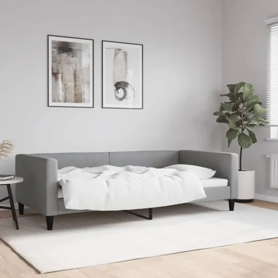 vidaXL daybed 100x200 cm stof lysegrå