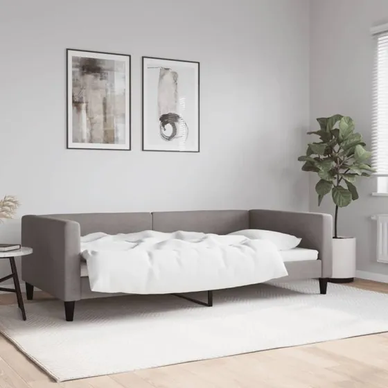 vidaXL Daybed 100x200 cm stof gråbrun