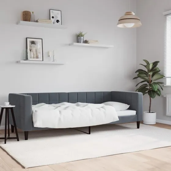 vidaXL Daybed 80x200 cm mørkegrå velour