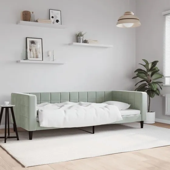 vidaXL Daybed 90x190 cm lysegrå velour