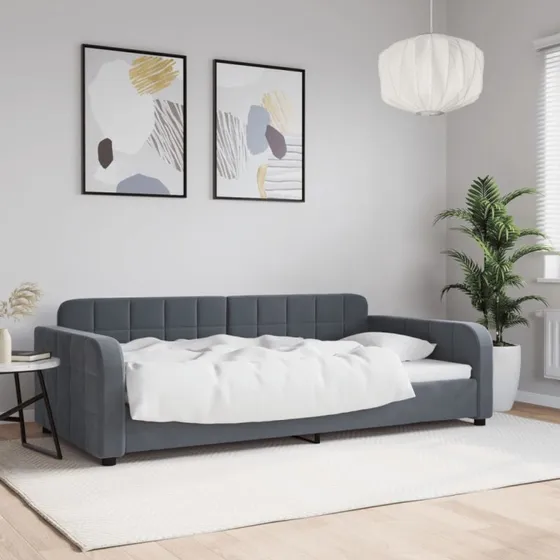 vidaXL Daybed 100x200 cm Mørkegrå Velour