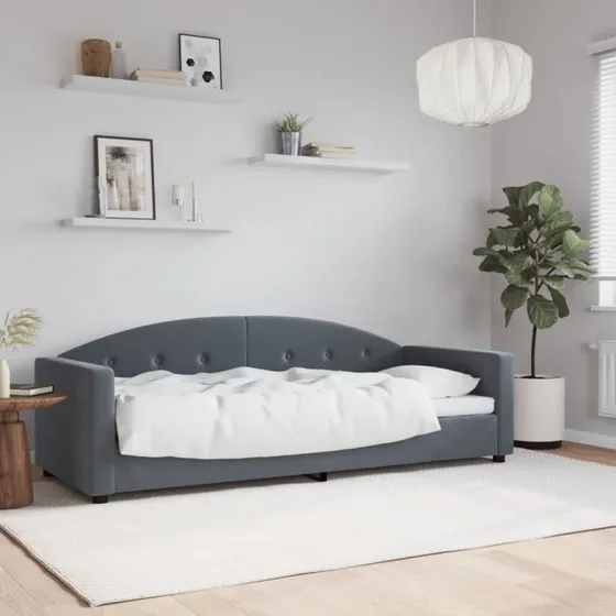 vidaXL Daybed 80x200 cm mørkegrå velour