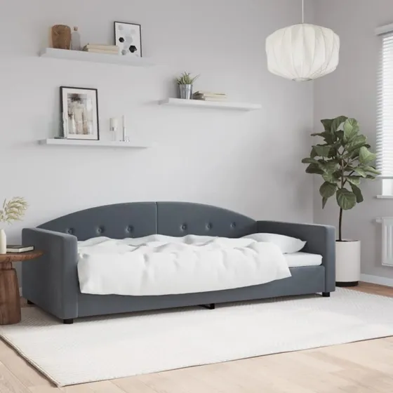 vidaXL Daybed 90x190 cm mørkegrå velour