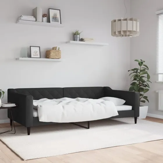 vidaXL Daybed 100x200 cm Stof Sort