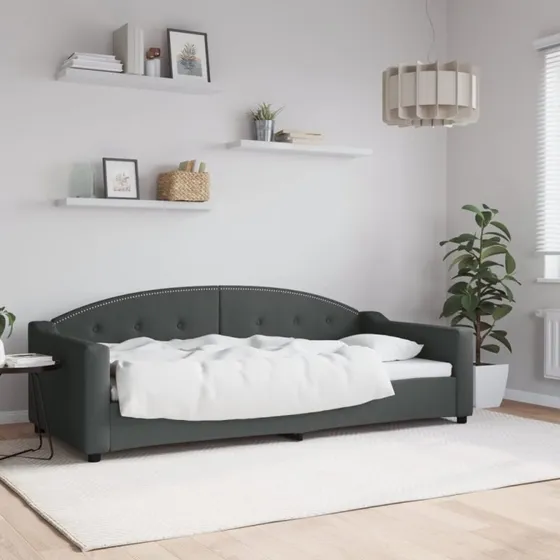 vidaXL Daybed 90x200 cm mørkegrå stof