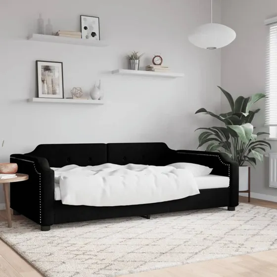 vidaXL Daybed 100x200 cm Stof Sort