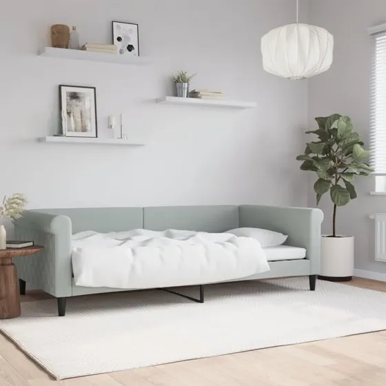 vidaXL Daybed 100x200 cm lysegrå velour