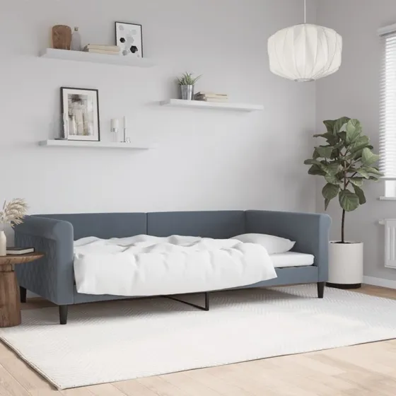 vidaXL Daybed 100x200 cm Mørkegrå Velour