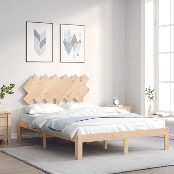 vidaXL Sengeramme Small Double massivt fyrretræ