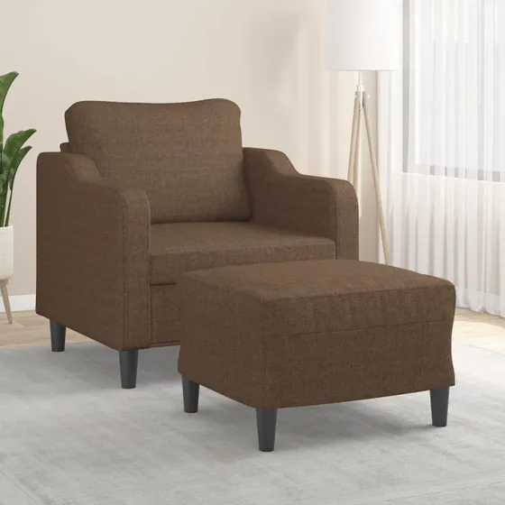 vidaXL Sofastol med Fodskammel 60 cm Brun