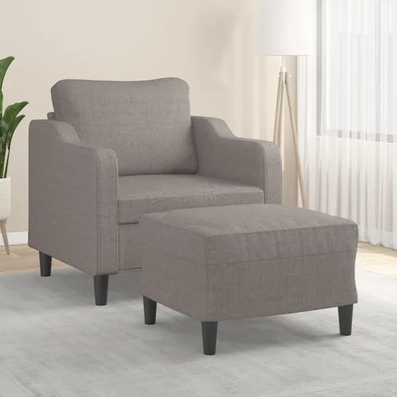 vidaXL Sofastol med Fodskammel 60 cm Gråbrun
