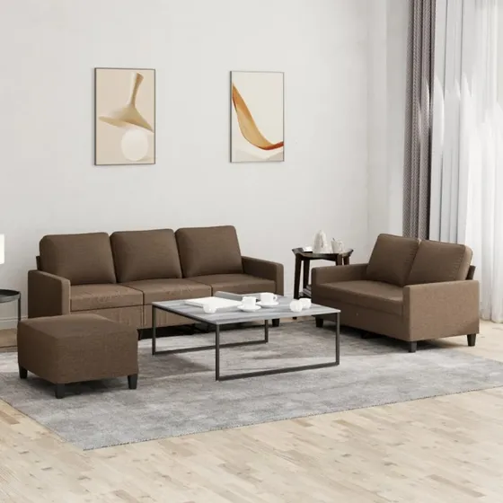 vidaXL 3-delet sofasæt med hynder, brun