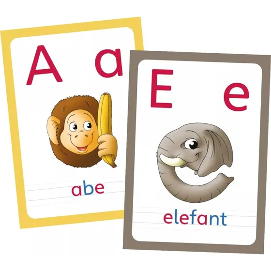 Abcleg Bogstavkort - Vokaler og konsonanter (rød/blå)
