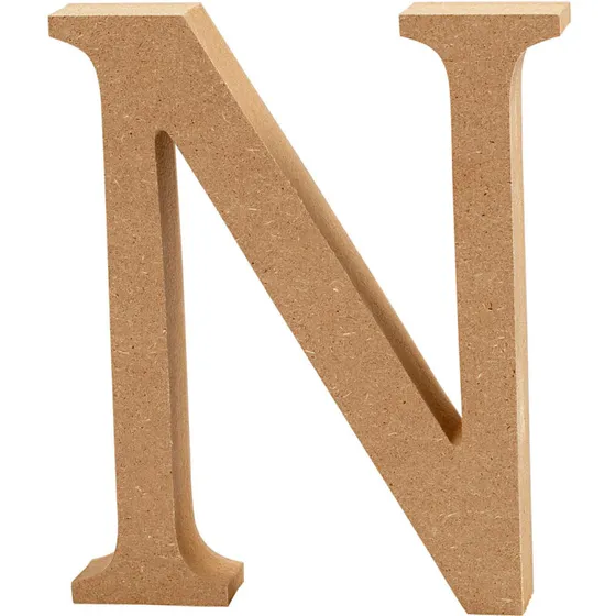 MDF bogstav N 8 cm x 1,5 cm (versal)