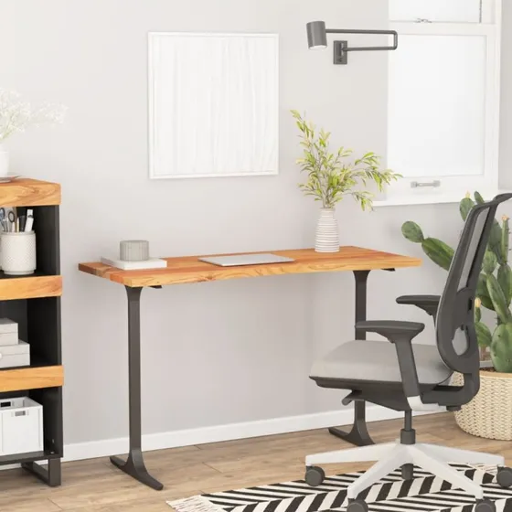 vidaXL Skrivebordsplade 120x60x2,5 cm massivt akacietræ med buet kant