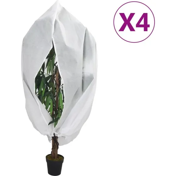 vidaXL Plantebeskyttelse med lynlås 1,2x1,8 m, 70 g/m², 4 stk