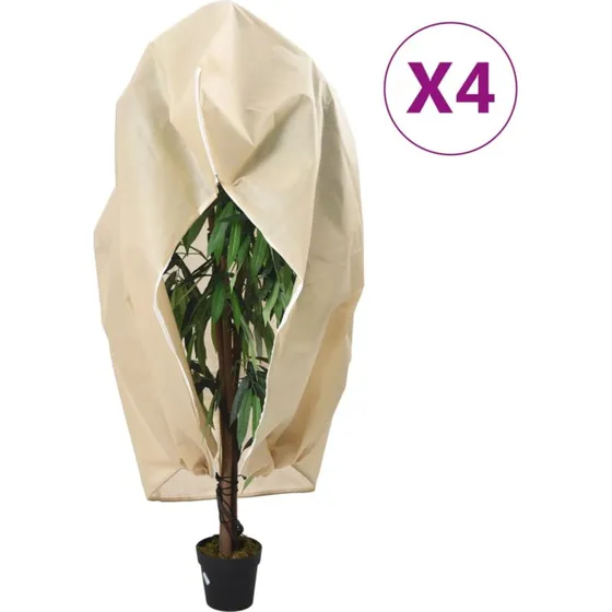 vidaXL Plantebeskyttelse med Lynlås 4 stk. 70 g/m² 3,93x3,5 m