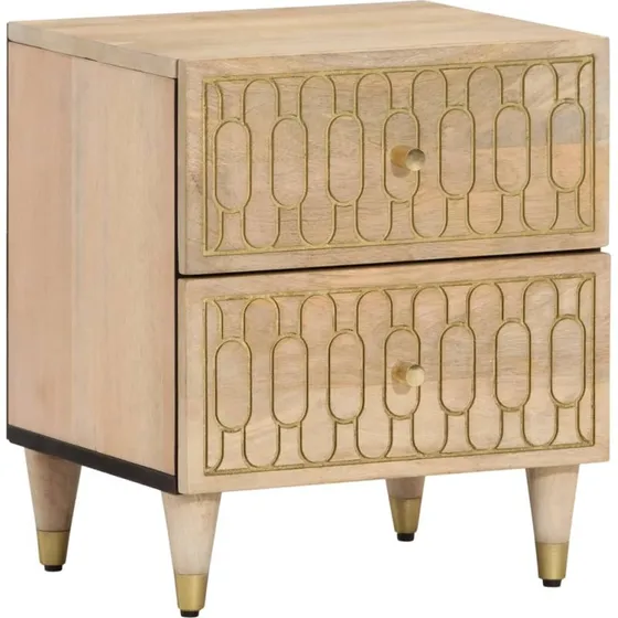 vidaXL Sengeborde 2 stk. 40x33x46 cm massivt mangotræ