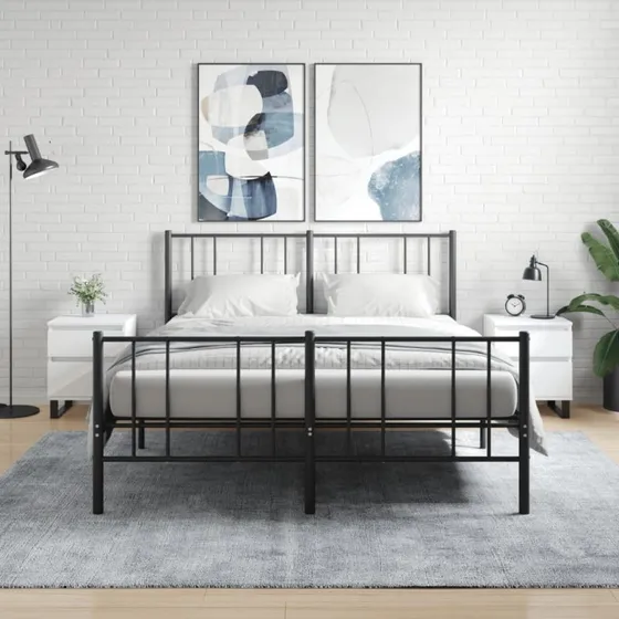 vidaXL Sengeborde 2 stk. 40x35x50 cm hvid konstrueret træ