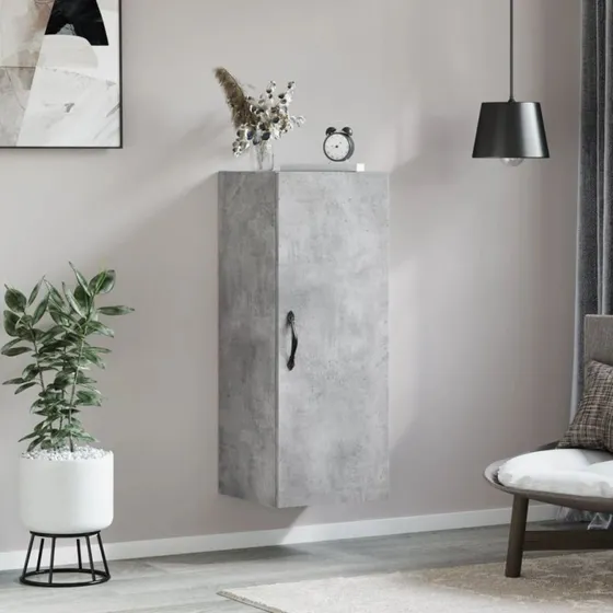 vidaXL Vægskab 34,5x34x90 cm Konstrueret Træ Betongrå